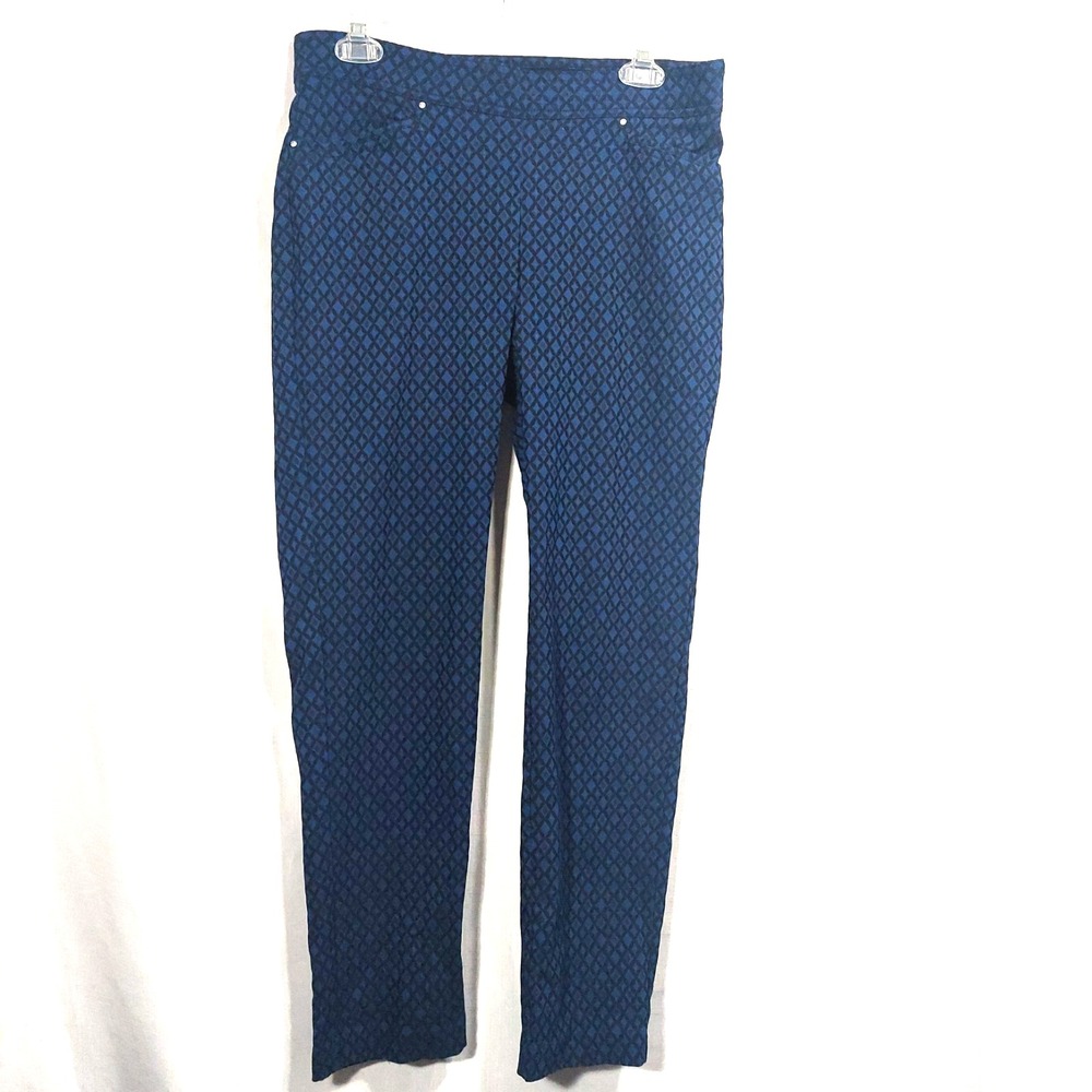 Linda Matthews Womens‎ Pull On Stretch Jegging Ankle Pants Size Medium Geo Print